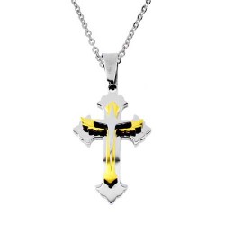 Ατσάλινος ανδρικός σταυρός με αλυσίδα